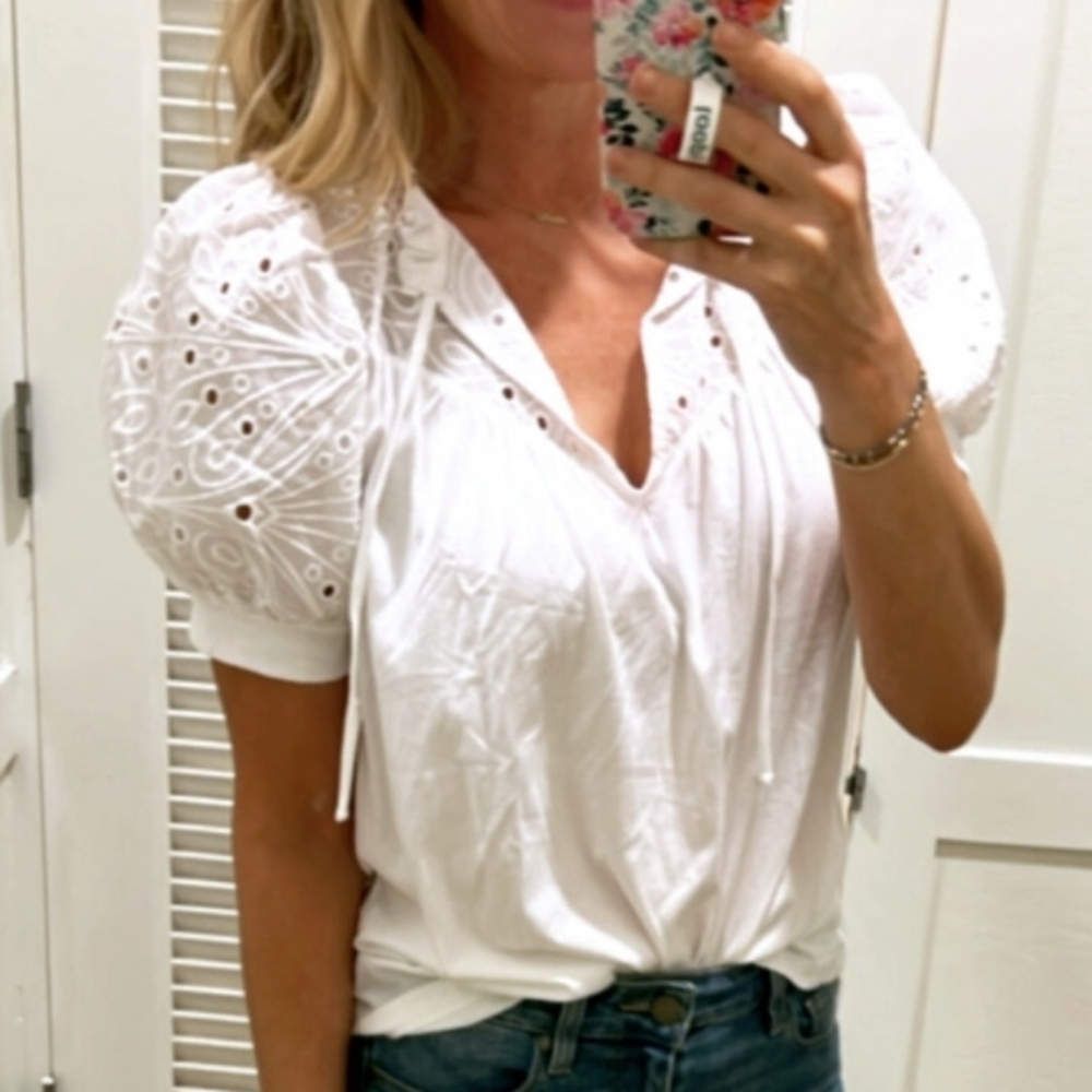 LOFT White Cotton Top
